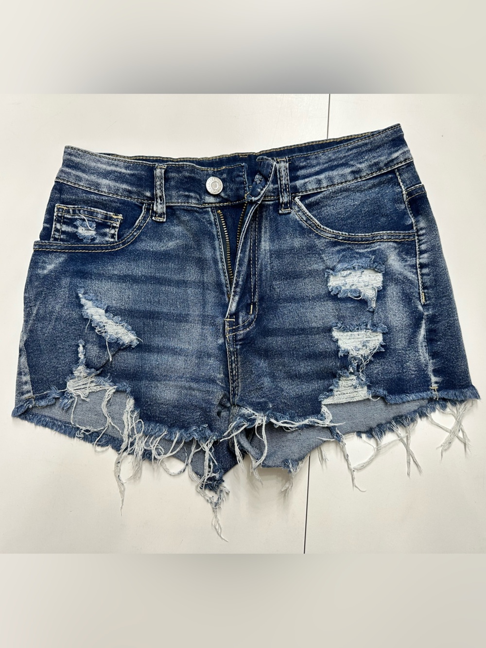 SHEIN Distressed Blue Denim Jean Shorts